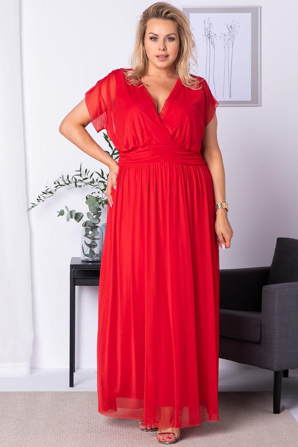 Plus size dress model 175249